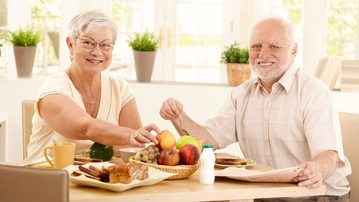 Elderly couple living happily